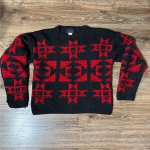 Vintage Woolrich Black and Red Crewneck Sweater